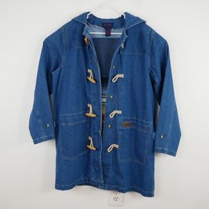 Denim&Co VTG Wood Toggle Parka Duffle Sweater Coat